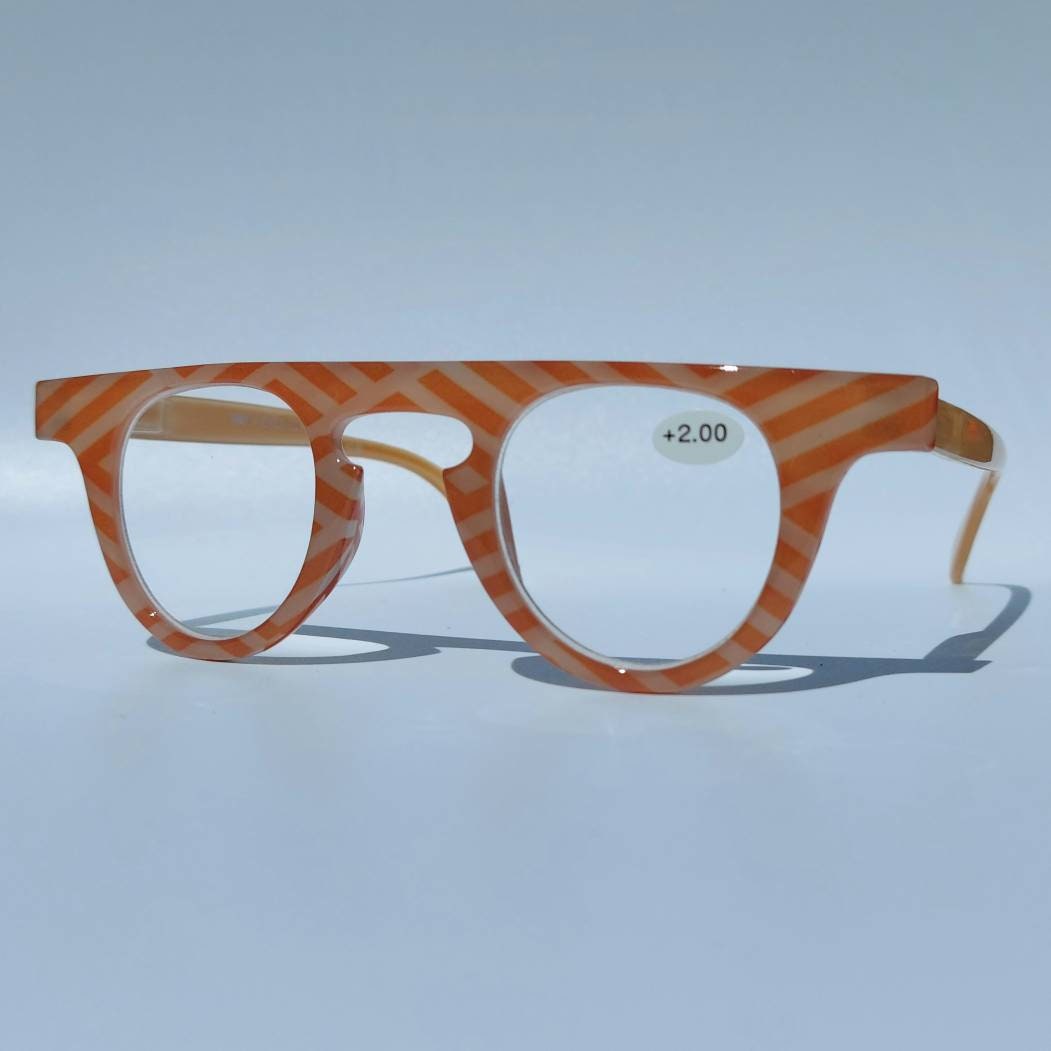 New Orange Reading Glasses in Japanese Style. New Japanese Etsy