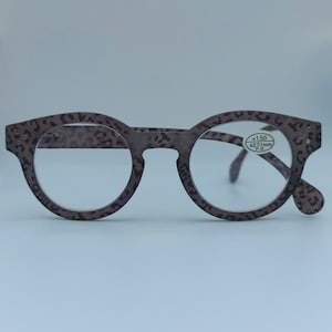 New! Robust round reading glasses, gray leopard print. New round robust reading glasses, gray/black leopard gafas de lectura, readers