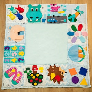 Baby Spieldecke, Kleinkind & Kinder Spielmatte, süße Matte, sensorische Decke, Montessori Spielzeug, Demenz, Alzheimer, Zappeldecke