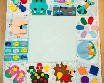 Tapis de jeu pour bébé, Tapis de jeu pour tout-petits et enfants, Tapis mignon, Couverture sensorielle, Jouet Fidget, Jouet Montessori, Couverture Fidget, Démence, Alzheimer