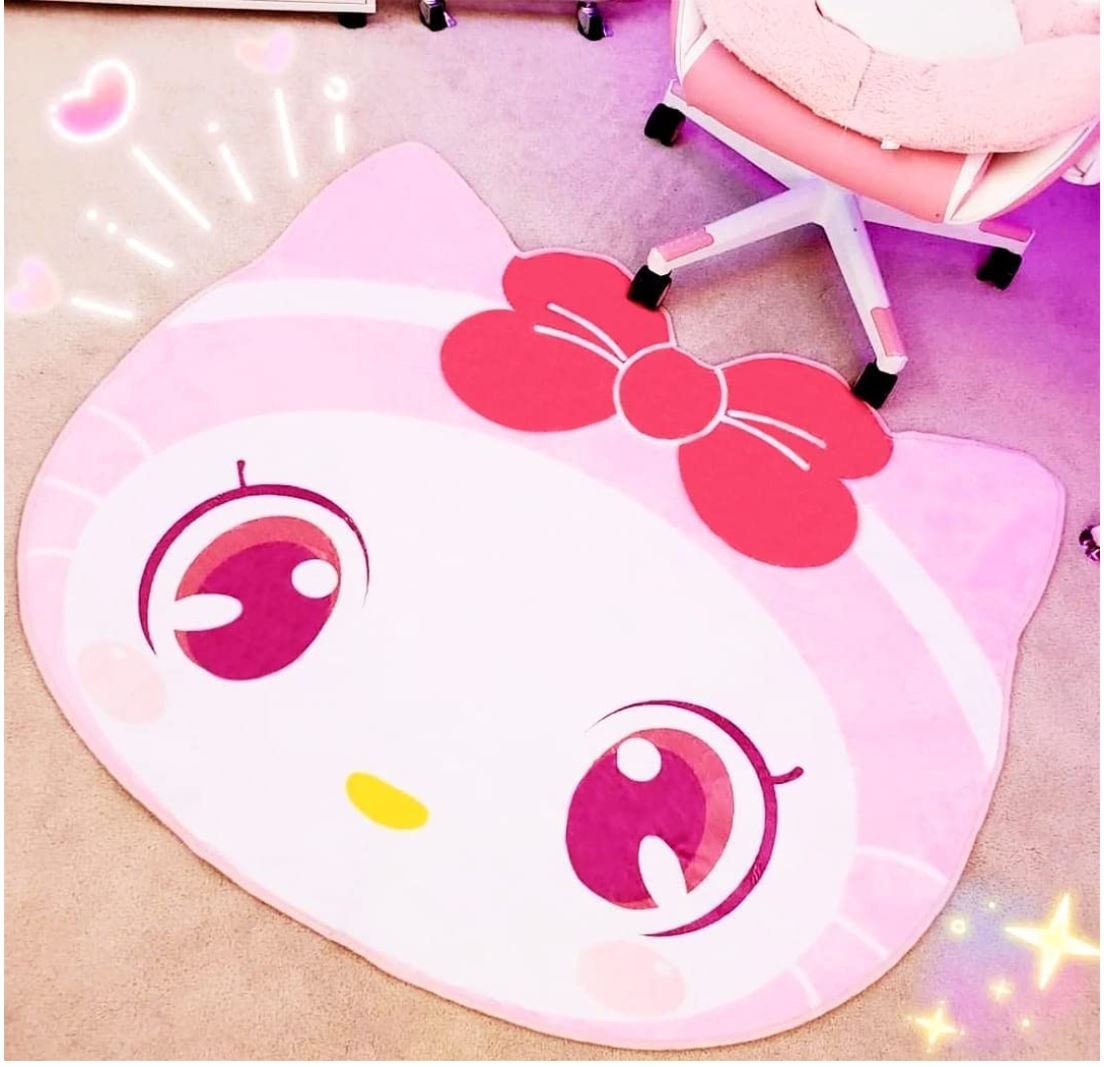 Pink Maaya XP - Creepy kawaii anime girl Area Rug - kawaiiwaru