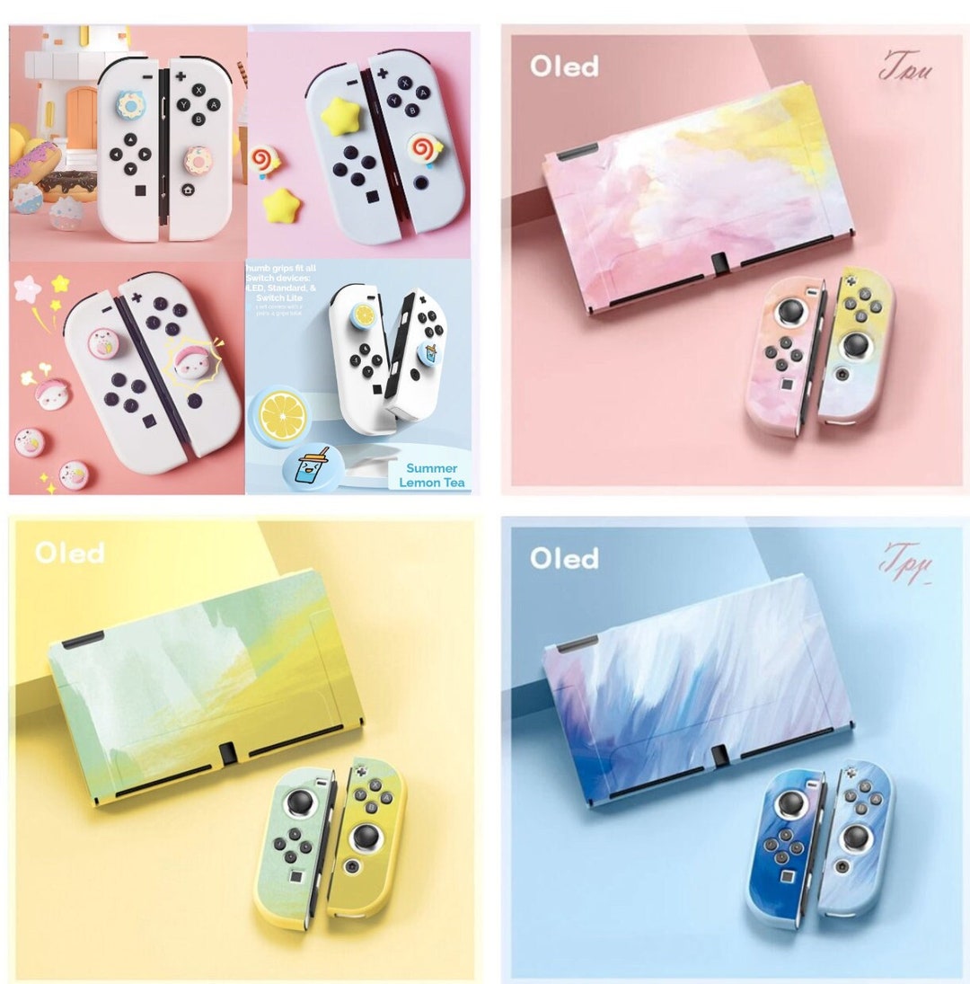 Nintendo Switch OLED Accessory Cute OLED Thumb Grips Gradient Shell