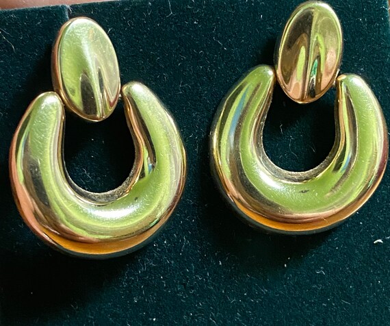 Vintage 14k solid Gold Doorknocker earrings