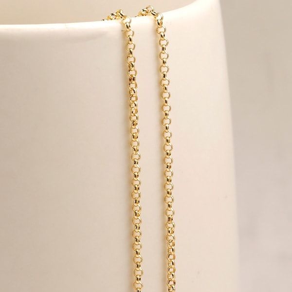 2 Meters,18K Gold Round Jewelry Making Cable Links, O-Shaped Chain,Simple Daily Life,Necklace Chains,Brass Chains,Thin Chains,SS-JA1455-YS