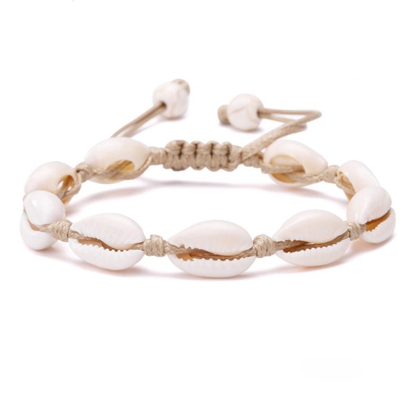 White Cowrie Shell Bracelet,Beach Bracelet,Shell Bracelet Seashell Bracelet Seashell Bracelet,Beach Bracelet,Beach Jewelry.SS-HL553