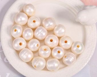 10Pcs White Potato Pearl,Loose Pearl,Bulk wholesale Tatural Fershwater Pearl,2.5mm Large Hole Pearl,Jewelry Making,Pearl Beads.SS-DK099