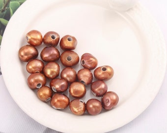 50Pcs AA High-Quality Natural Freshwater Pearls, 2.5 mm LargeHoles, Loose Beads, 9-10 mm White Button Pearls,Pearl Beads.SS-DK010