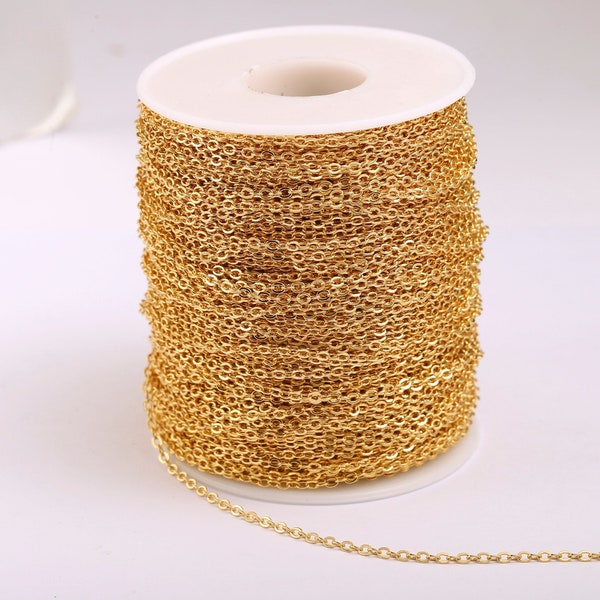 6.6FT 18K Gold Cable Chain link,Slender Delicate Chain,Layered Necklace,Small 0 Word Chain,Versatile Gold Chain,SS-JA1456-YS