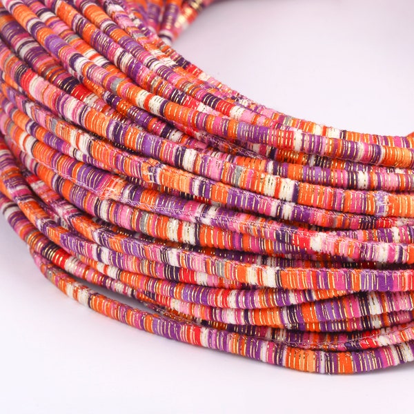 10 Yard,African Fabric Ethnic Rope Cord-Tribal Rope Cord,Textile Cord,6mm Round Cloth Cotton Colorful Boho Bohemian Wrap Bracelet.SS-PB178