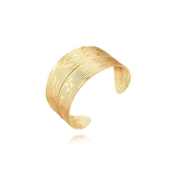 Wide Arm Cuff Bracelet for Women, Chunky 18k Gold Open Bangle, Trendy Statement Vintage Jewelry  SS-HL670