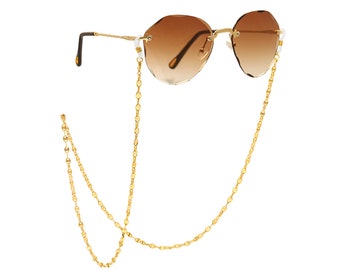 Dainty 18k Gold Glasses Chain, Eyeglasses Strap Holders around Neck, Trendy Sunglasses Holder Airpod Strap,SS-WYJ1355