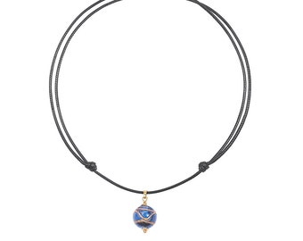 Women's Crystal Pendant, Leather Necklace Waterproof Braided Leather Rope Necklace with Glazed Gemstones. SS-WYJ1289