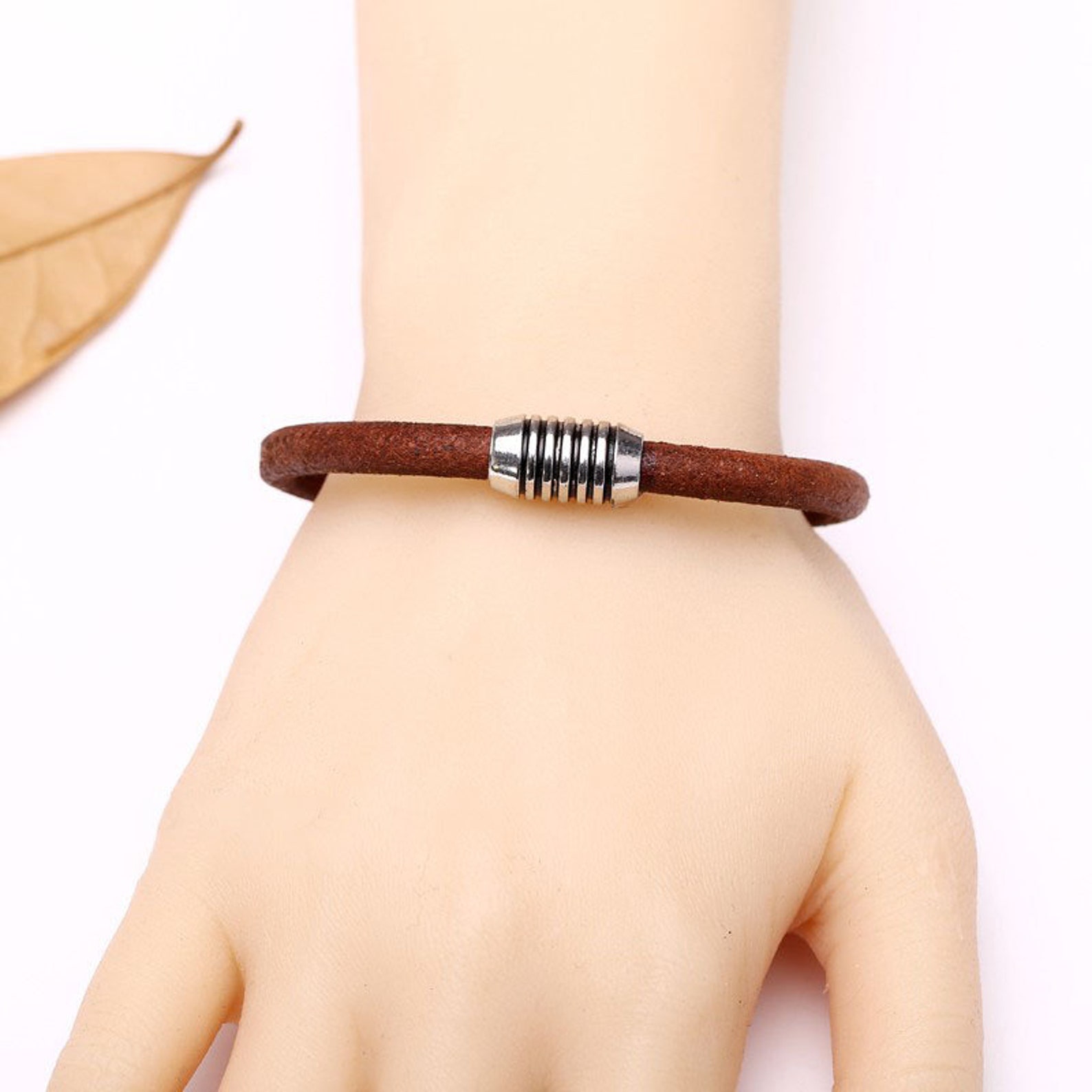 Leather Cord Bracelet Leather Cord Magnet Clasp Bracelet - Etsy