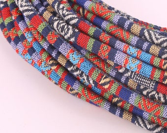 Bohemian Cord,Ethnic Cloth Rope,Retro Characteristic Rope,Traditional Cord.Embroidered Textile Cord,Round Aztec Ethnic Cord,10 yardsSS-PS019