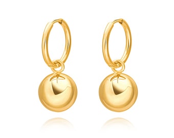 Ball Dangle Drop Earrings for Women 18K Gold Plated Dangle Huggie Hoop Earrings ，SS-ER503