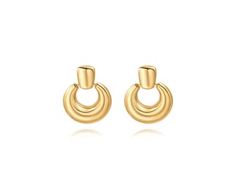 18K Gold Plated Statement Chunky Drop Dangle Earrings Lightweight Hanging Geometric Earrings Fashion Jewelry for Women SS-ER486