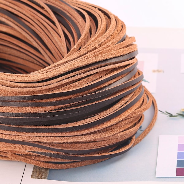 10 Yards,Rope,Leather Cord,Leather Thread,Wholesale Leather Cord,Can Make Jewelry  Thick and Wide:2mm*3mm,Bohemian style.SS-PS001