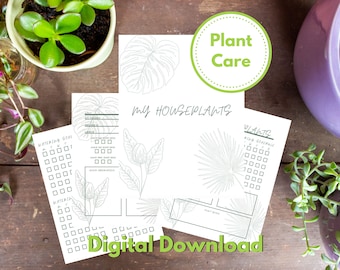 Digital Houseplant Tracker Download | Printable | Indoor Plants | Watering Schedule  | Care Chart | Easy to Use | Save a Plant's Life!