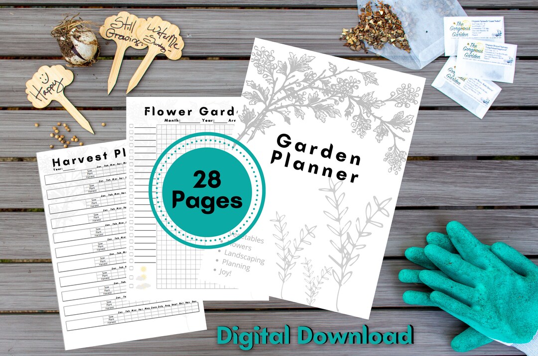 28 Pages Digital Garden Planner Printable Gardening Flower Bed ...
