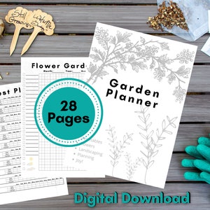 28 Pages Digital Garden Planner Printable | Gardening | Flower Bed | Vegetables | Budget Plan | Seed Tracking | Harvest | Download