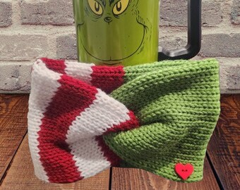 Knit Grinch ear warmer