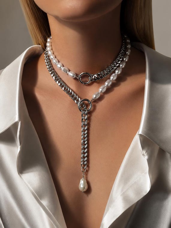 Pearl Cluster Necklace Set, Bridal Pearl Jewelry Set, Statement Drop Earrings, Bridal Pearl Choker, Wedding pearl  Jewelry