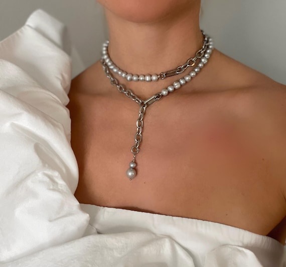 Pearl fashion necklace, trendy pearl Necklace, stylish pearl necklace, set trendy pearl jewellery , fashion jewelry, stylish pearl jewellery