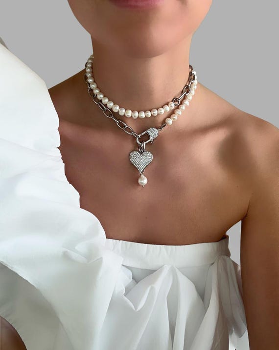 Luxury Transformable Pearl Chain Necklace , Multi-Way Versatile Jewelry