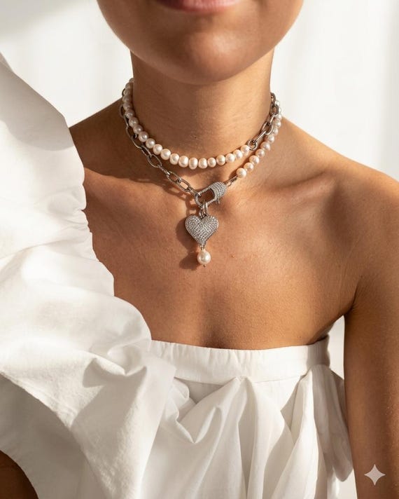 Luxury Transformable Pearl Chain Necklace , Multi-Way Versatile Jewelry