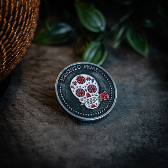 Memento Mori Coin for Stoics | Carpe Diem | Inc Capsule & Free Treasure Bag