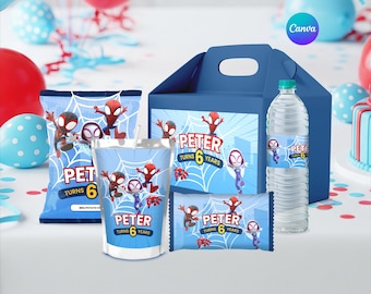 Plantilla de regalo de fiesta de Spidey y sus amigos, Canva (descarga digital)