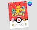 Editable Pokemon Invitation, Pokemon Birthday Invitation, Printable Birthday Party Invitations, Digital Bday Party Invite Template product logo