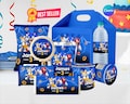 Sonic The Hedgehog Birthday Party Favor Bundle Editable Canva Template, Printable Chip Bag, Water Bottle, Gable Box Labels Digital Download product logo