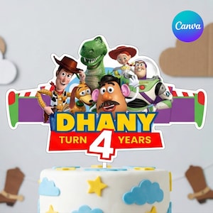 トイストーリー ケーキトッパー テンプレート、誕生日パーティーデコレーション（デジタルダウンロード）