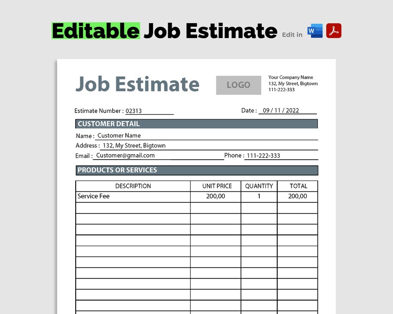 Printable Job Estimate Template - Il 794xN.4174580832 471o