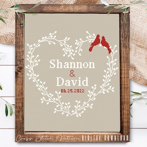 Personalized Wedding Cross Stitch Pattern: Anniversary Sampler (Digital Download PDF)
