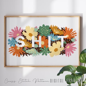 Floral Sassy Cross Stitch Pattern: Feminist Embroidery (Digital Download PDF)