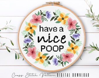 Floral Sassy Cross Stitch Pattern, Feminist Cross Stitch, Subversive Counted Cross Stitch, Funny Embroidery Design, Digital Download PDF