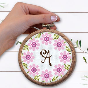 Monogram Cross Stitch Pattern: Easy Initial Embroidery (Digital Download PDF)