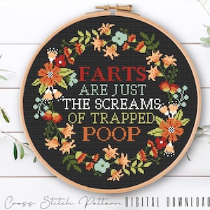 Floral Sassy Cross Stitch Pattern: Funny Feminist Embroidery (Digital Download PDF)