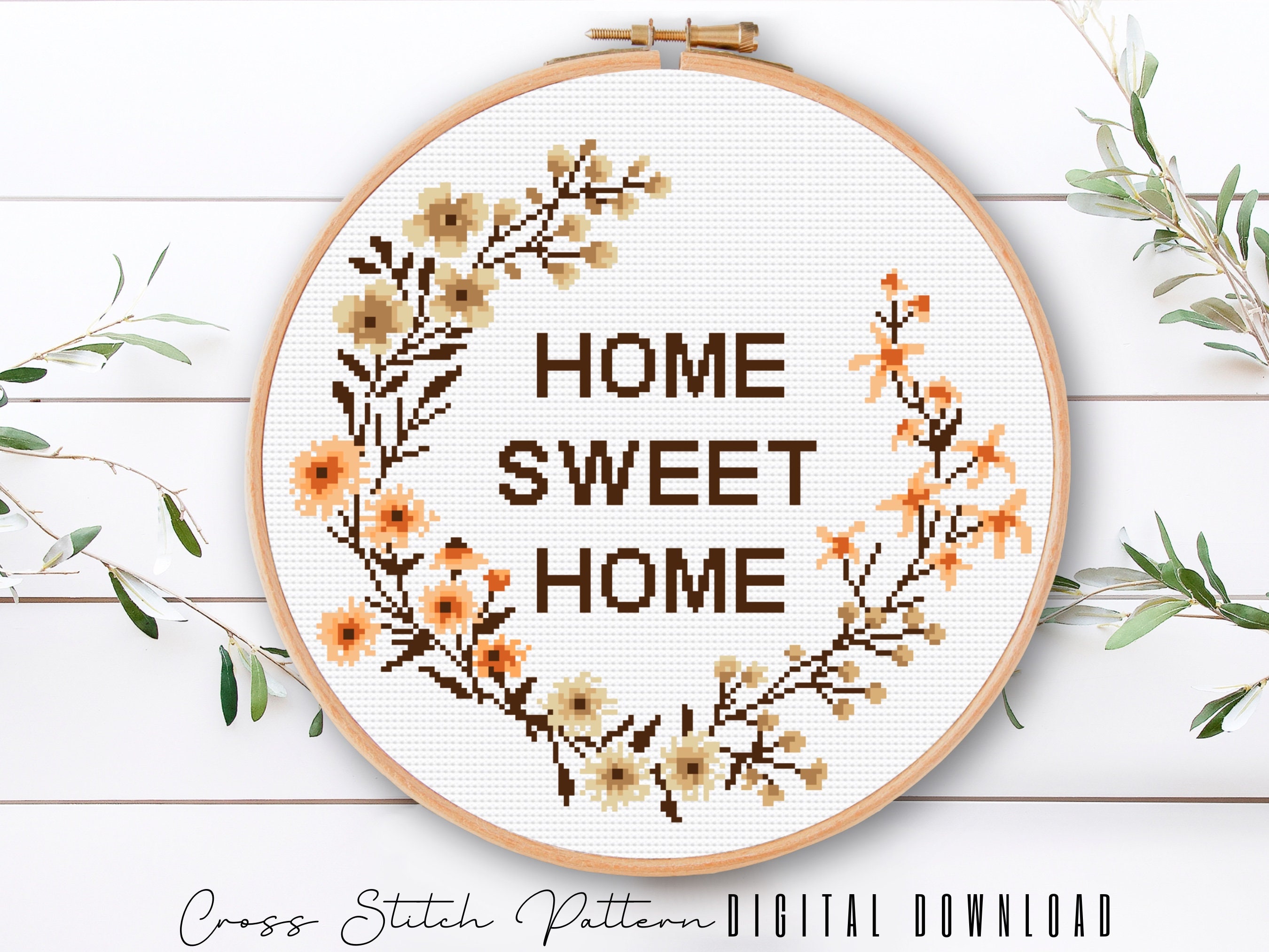 Home Sweet Home Cross Stitch Book, Tiny Modernist
