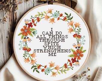 Floral Sassy Cross Stitch Pattern: Feminist Embroidery (Digital Download PDF)
