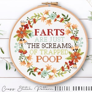 Floral Sassy Cross Stitch Pattern, Feminist Cross Stitch, Subversive Counted Cross Stitch, Funny Embroidery Design, Digital Download PDF