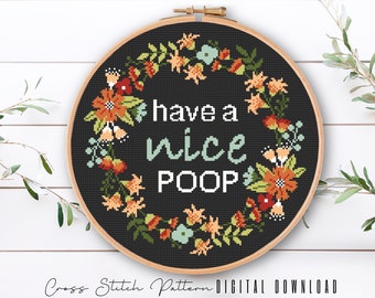 Floral Sassy Cross Stitch Pattern, Feminist Cross Stitch, Subversive Counted Cross Stitch, Funny Embroidery Design, Digital Download PDF