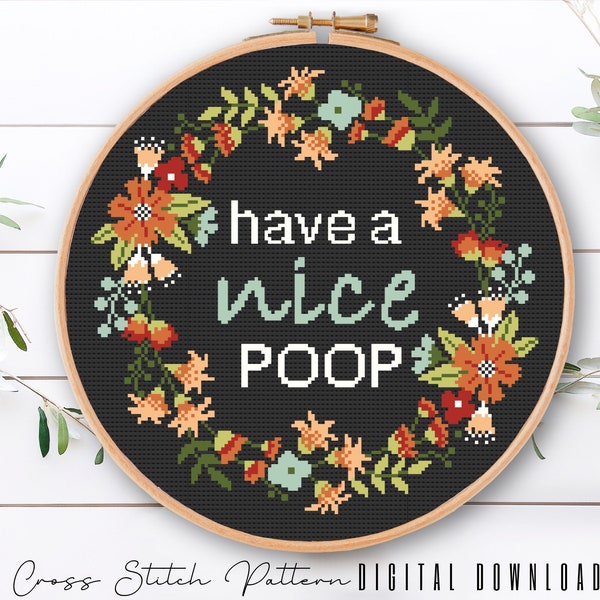 Floral Sassy Cross Stitch Pattern, Feminist Cross Stitch, Subversive Counted Cross Stitch, Funny Embroidery Design, Digital Download PDF