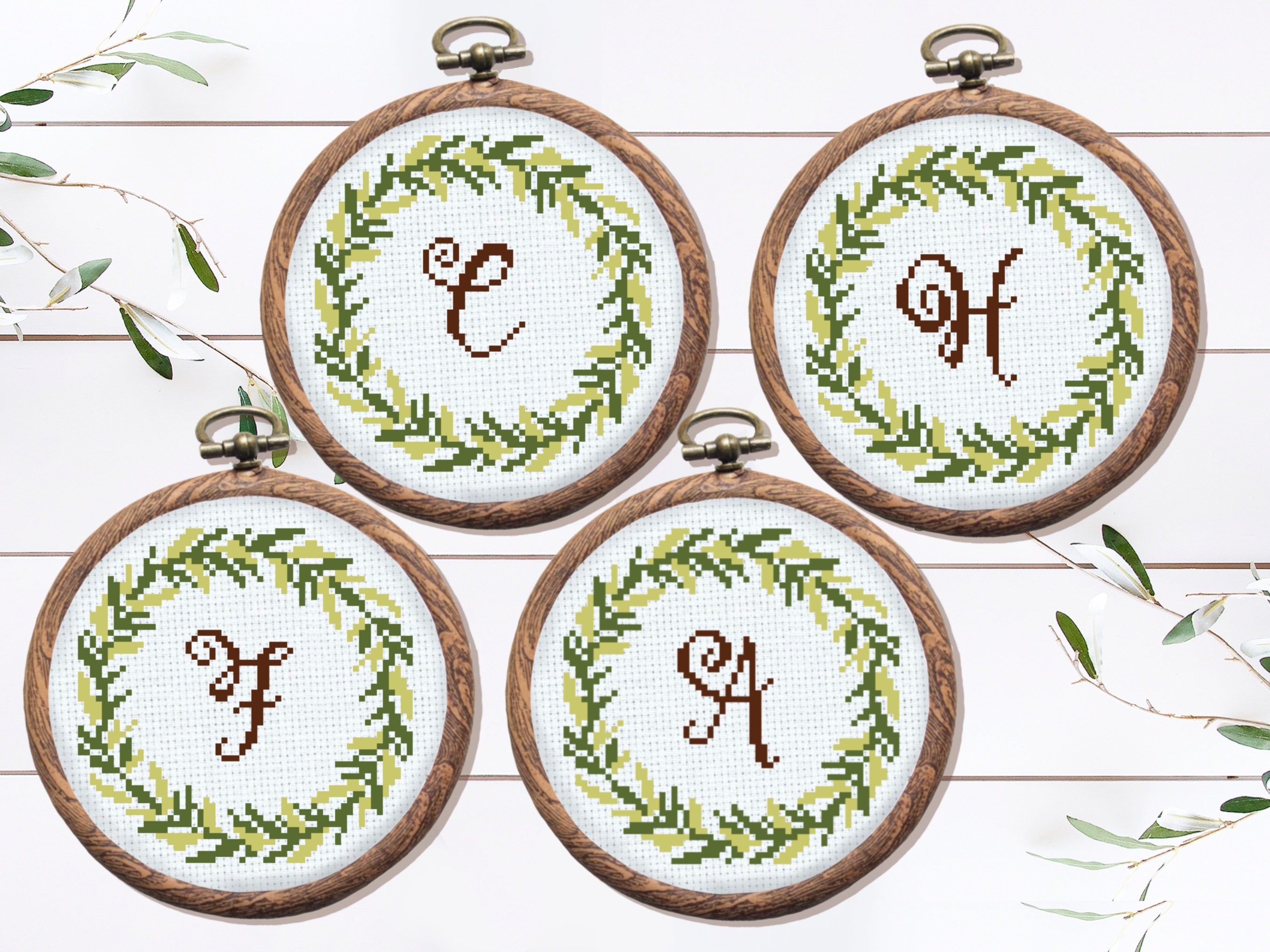 Monogram Cross Stitch Pattern Easy Counted Cross Stitch Etsy