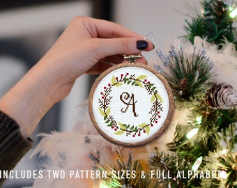 Christmas Ornament Cross Stitch Pattern: Alphabet Sampler (Digital Download)