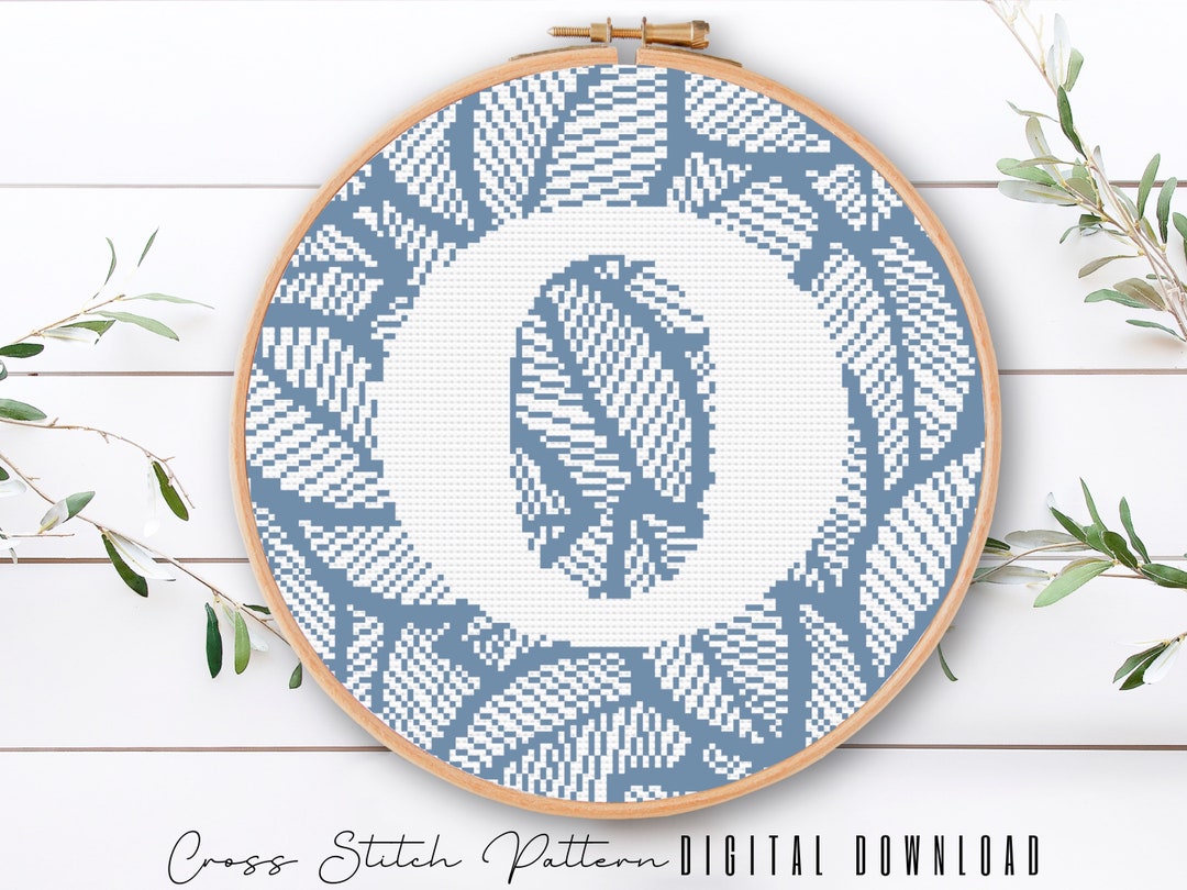 Letter O Cross Stitch Pattern: Modern Alphabet Monogram (digital ...