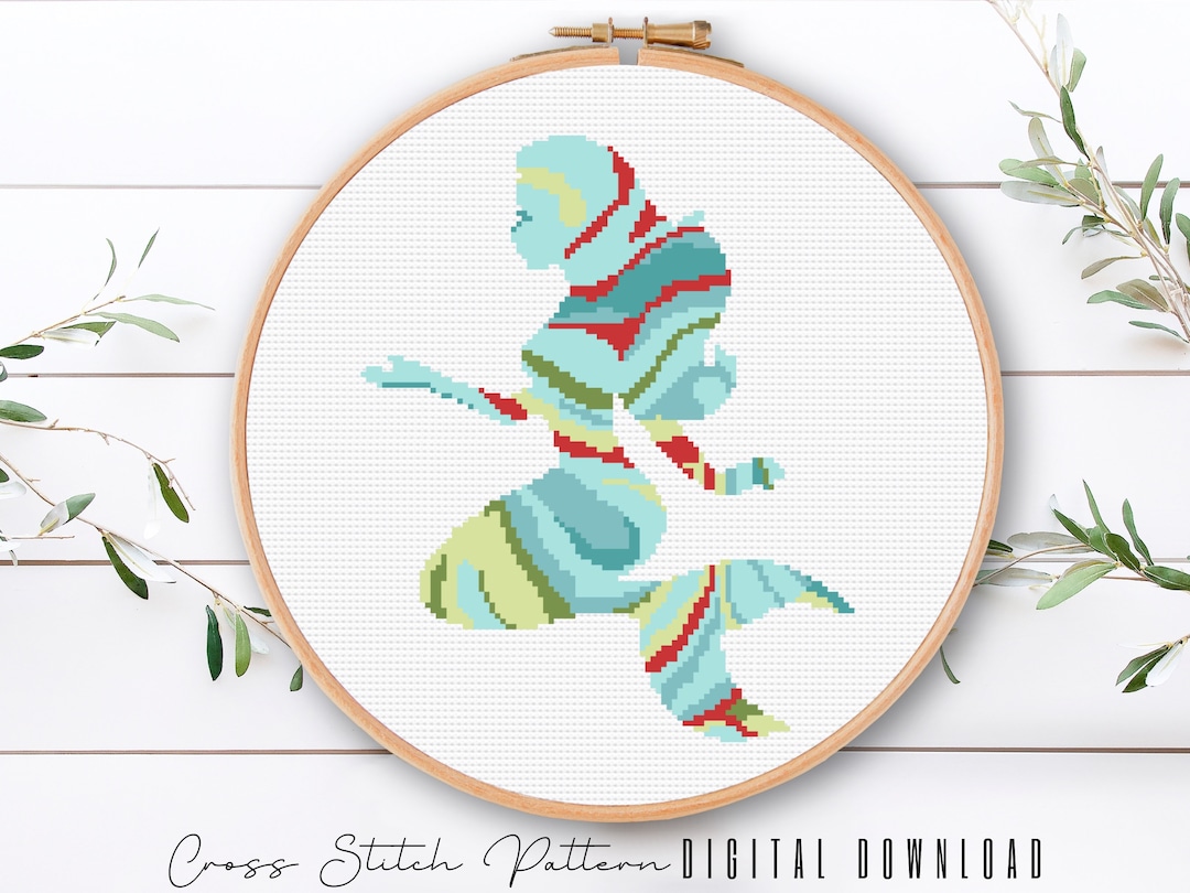 Modern Mermaid Cross Stitch Pattern: Sea Life Embroidery (digital ...