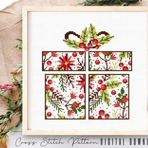 Christmas Cross Stitch Pattern, Modern Counted Cross Stitch Sampler, Easy Cross Stitch Pattern, Holiday Gift, Digital Download PDF